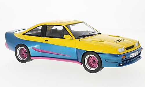 Opel Manta B Mattig 1991 Geel/Blauw - 1:18